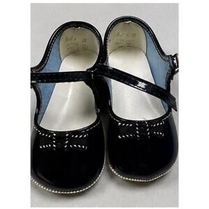 Vintage Baby Patent Leather Mary Jane Shoes Black Infant Dress Shoes USA